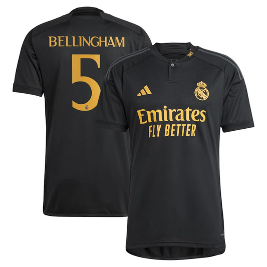 Jude Bellingham Real Madrid Adidas 2023/24 Third Jersey - Black