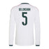 Jude Bellingham Real Madrid adidas 2026/27 Home Replica Long Sleeve Jersey - White