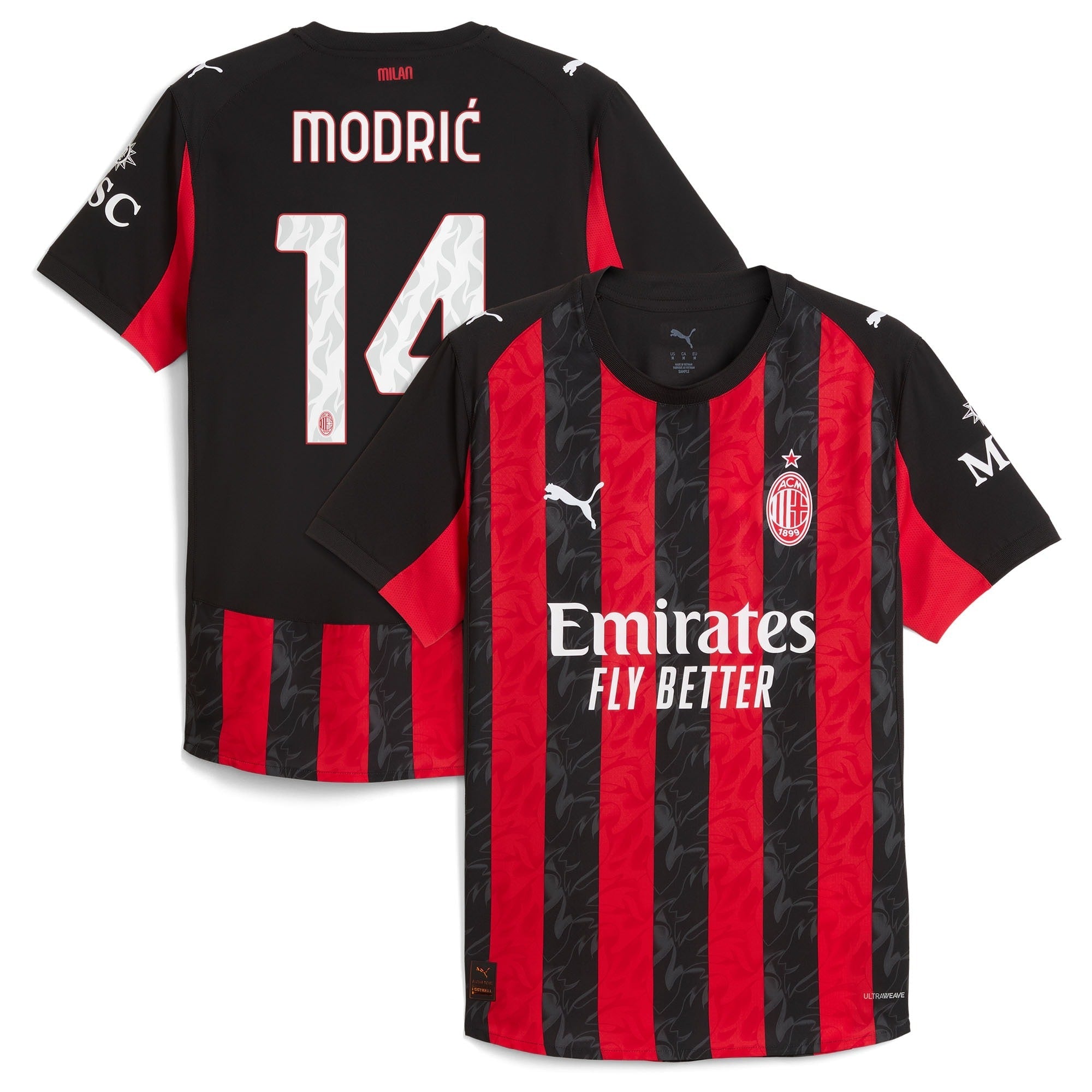Luka Modric AC Milan 2025/26 Home Shirt - Red