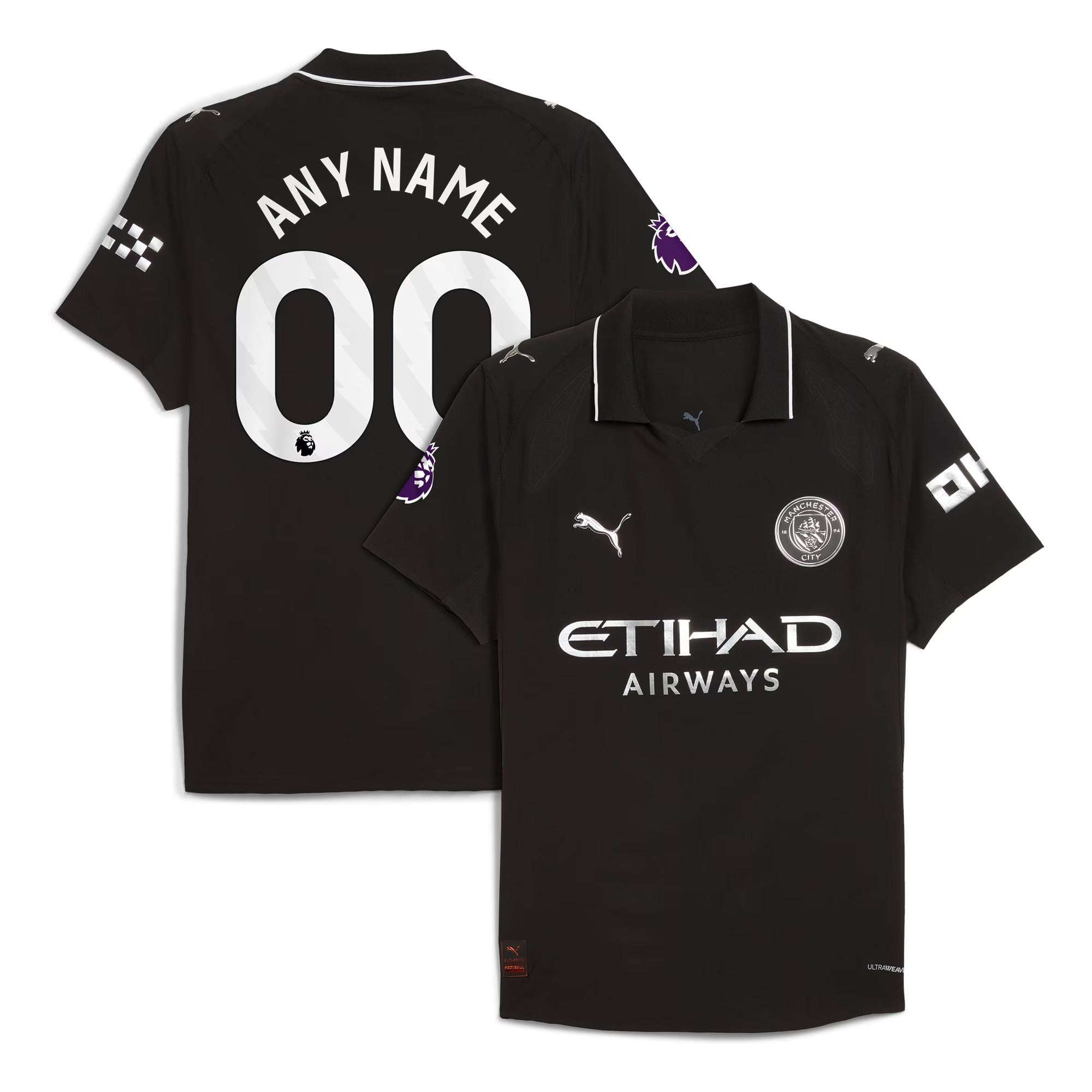 Manchester City 2025/26 Away Custom Shirt – Black