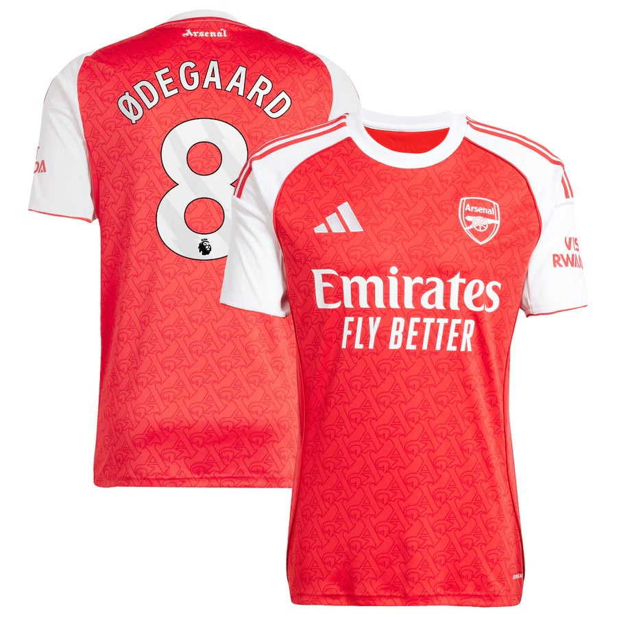 Martin Ødegaard Arsenal 2025/26 Home Player Shirt - Red