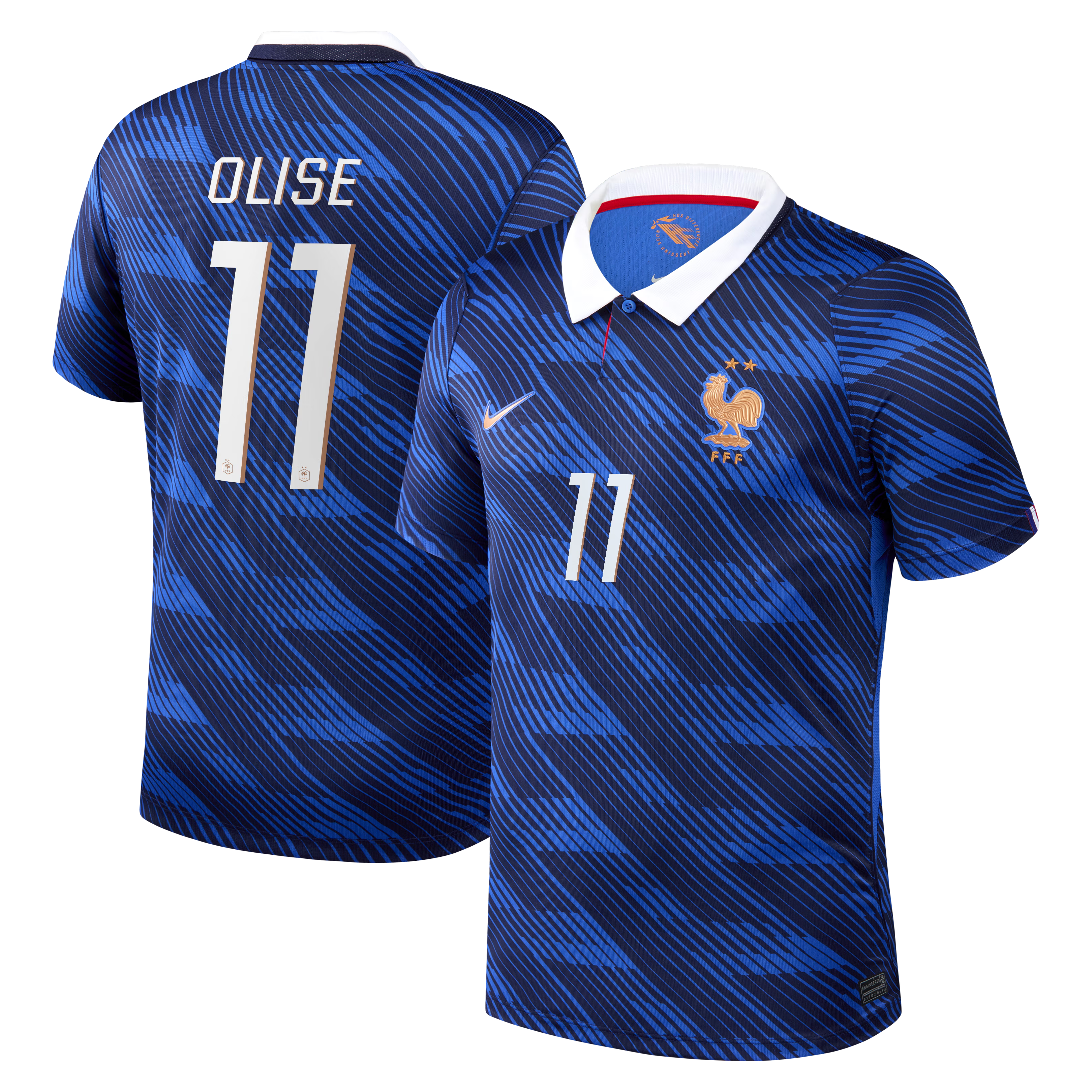 Michael Olise France National Team Jersey Gool - 2026 Home Stadium  Replica Jersey - Blue