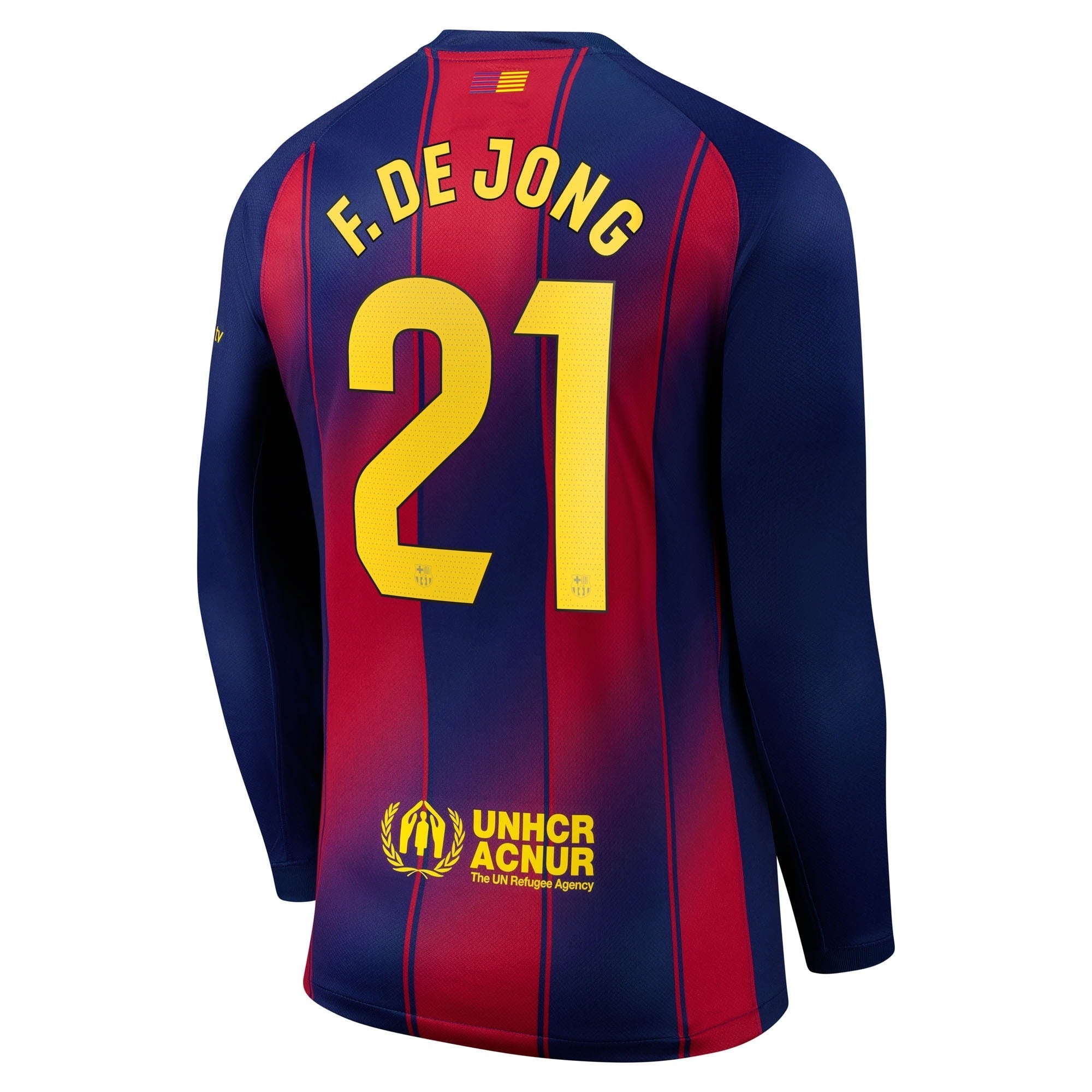 Frenkie de Jong Barcelona 2025/26 Home Long Sleeve Shirt - Navy