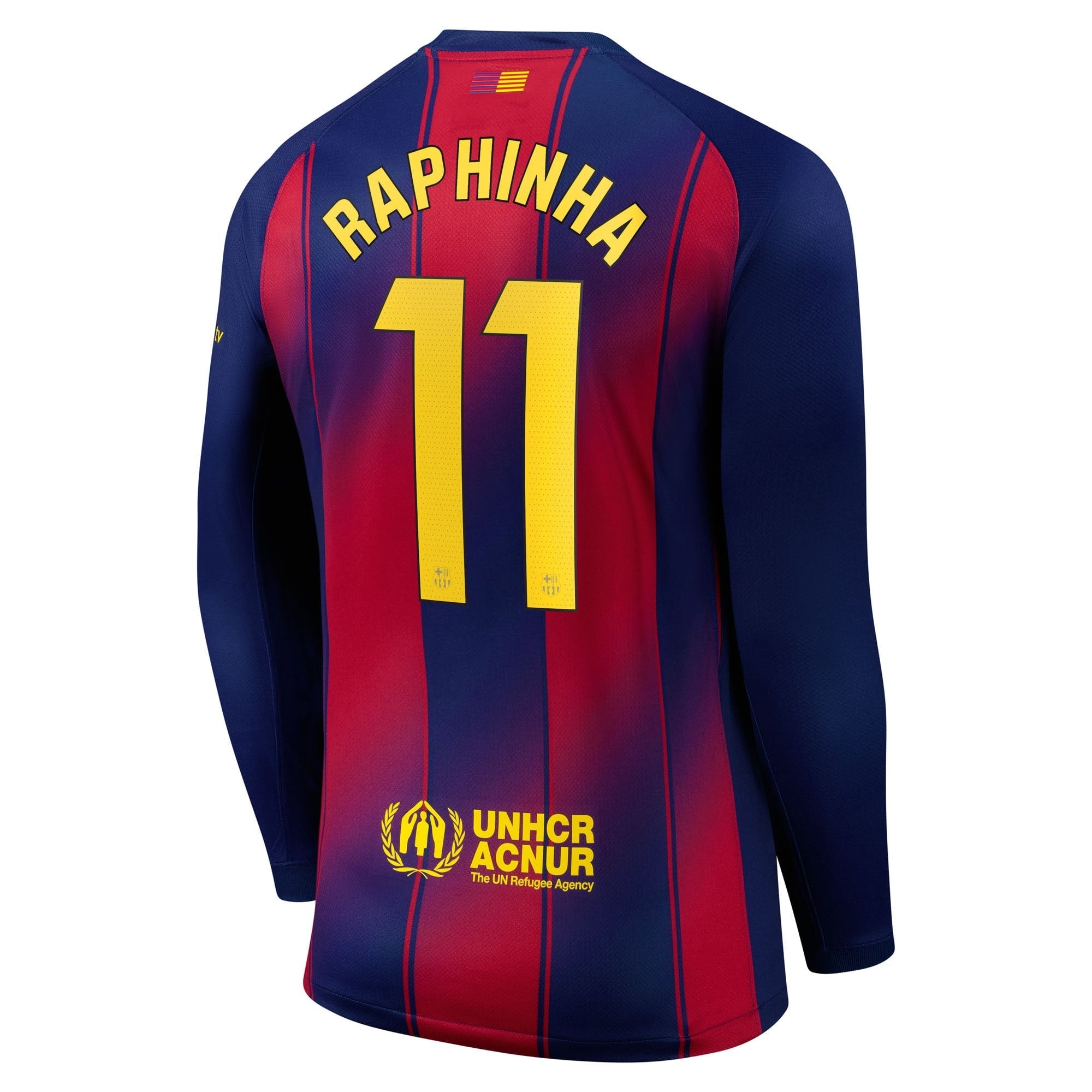 Raphinha Barcelona 2025/26 Home Long Sleeve Shirt - Navy