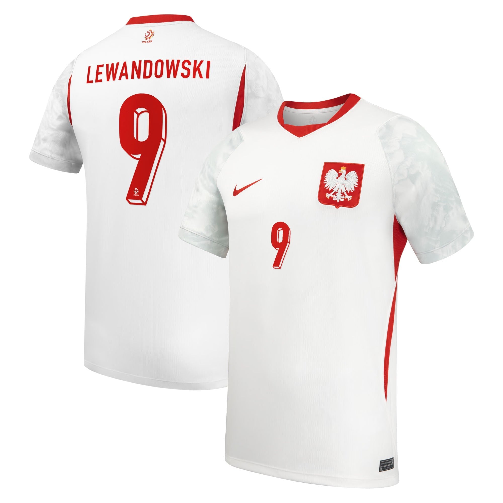 Official Robert Lewandowski Poland National Team Custom 2026 Home Stadium Replica Jersey - White - Jersey Teams World