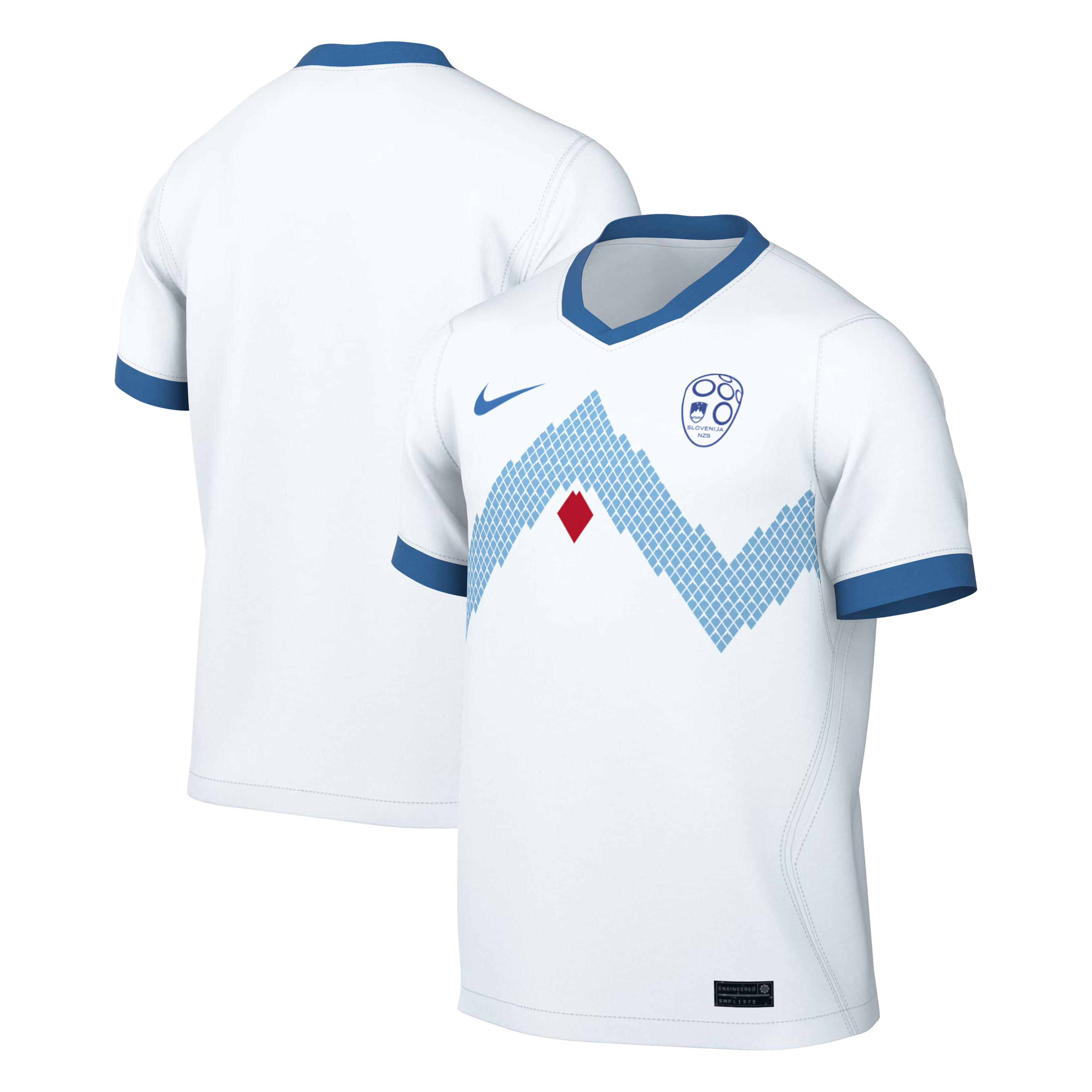 Official Slovenia National Team Custom 2026 Home Stadium Replica Jersey - White - Jersey Teams World