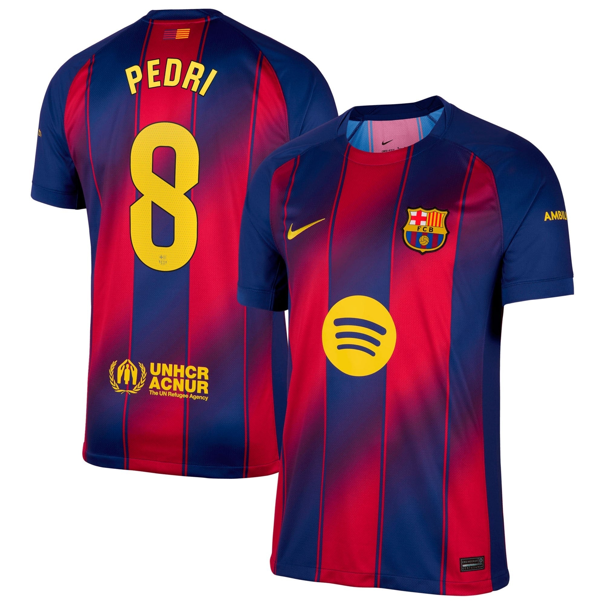 Pedri 8 Barcelona 2025/26 Home Shirt - Navy