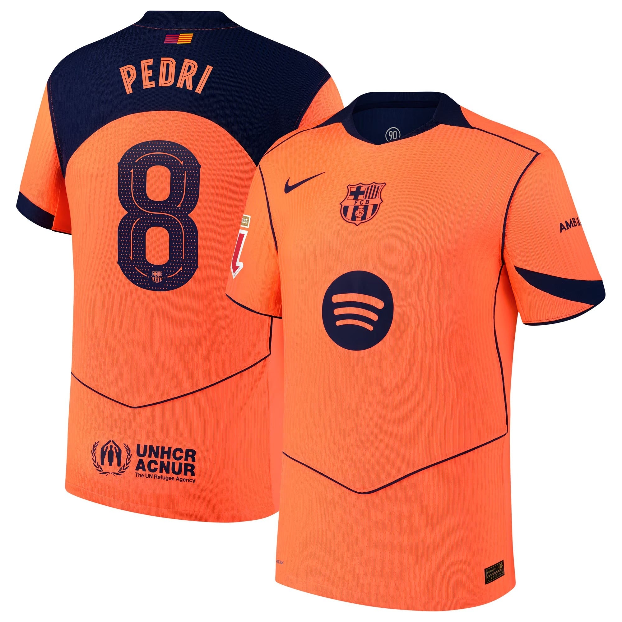Pedri Barcelona 2025/26 Third Player Shirt - Orange