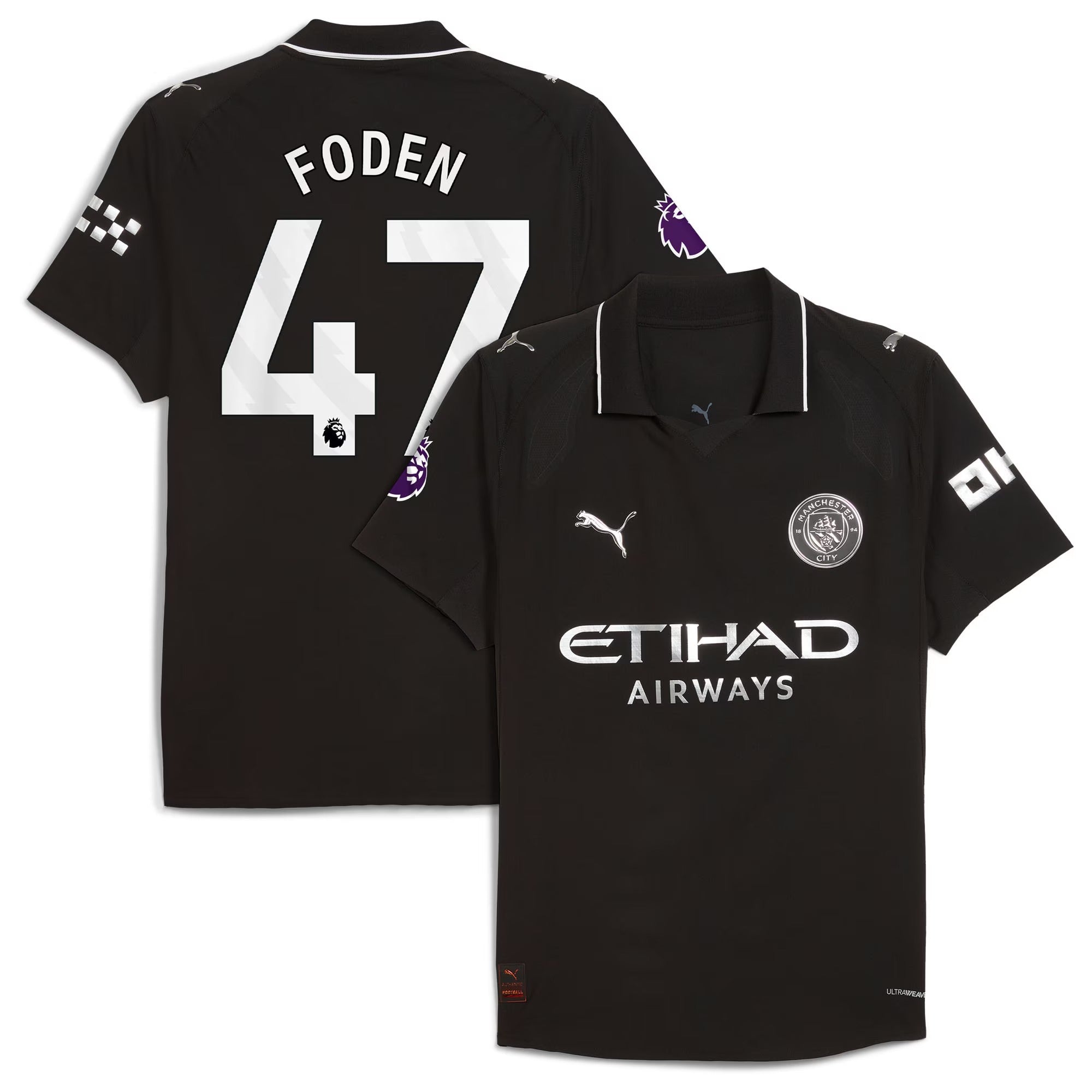 Phil Foden Manchester City 2025/26 Away Player Shirt - Black