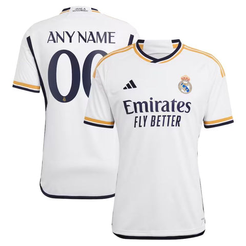 Real Madrid 2023/24 Adidas Home Custom Jersey - White