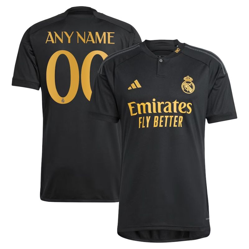Real Madrid Adidas 2023/24 Third Custom Jersey - Black