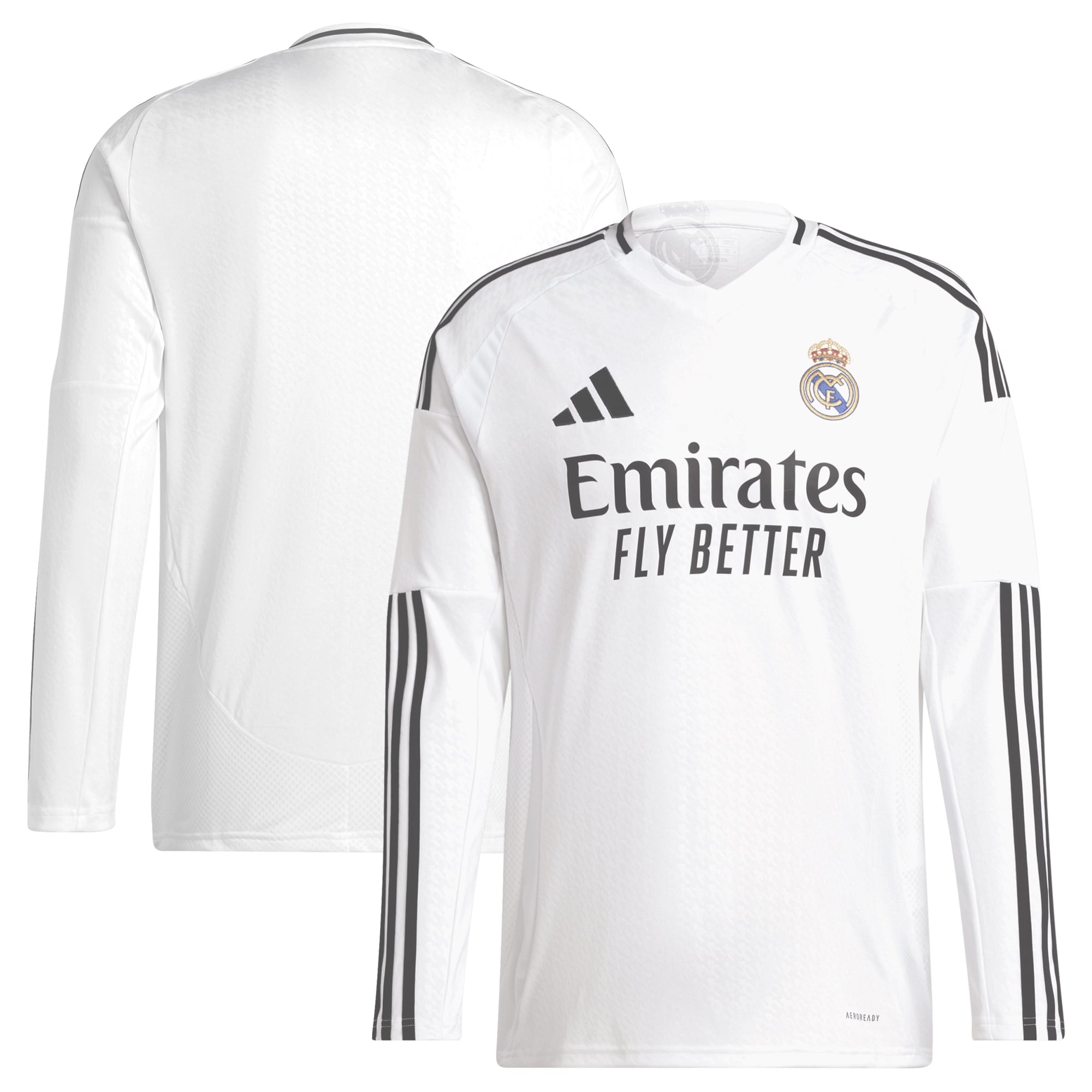 Real Madrid adidas 2024/25 Home Long Sleeve Jersey - White