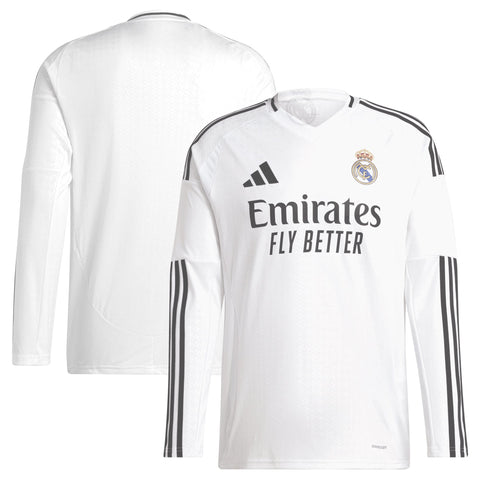 Real Madrid adidas 2024/25 Home Long Sleeve Jersey - White