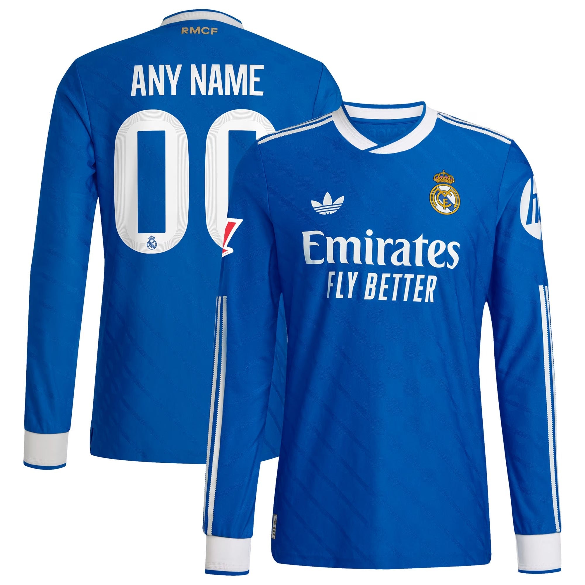 Real Madrid 2025/26 Third Long Sleeve Custom Shirt - Blue