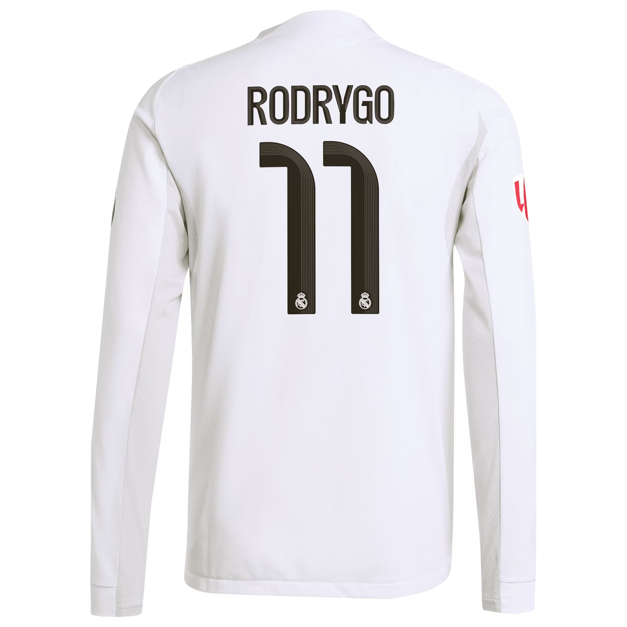 Rodrygo Real Madrid 2025/26 Home Long Sleeve Shirt - White
