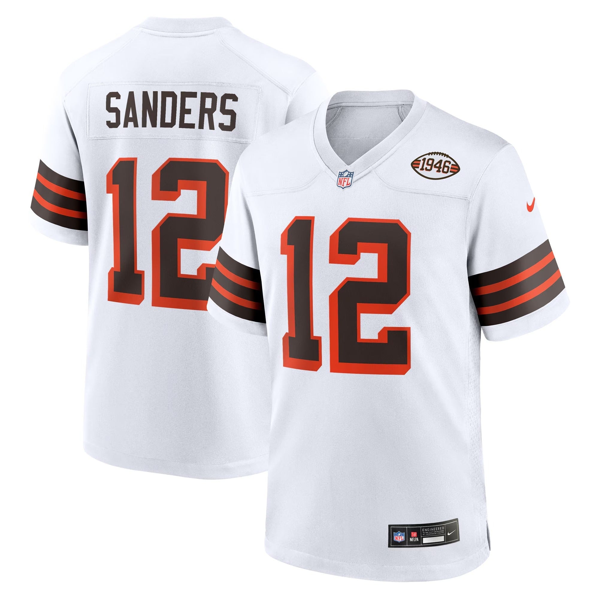 Shedeur Sanders Cleveland Browns Authentic 2025 NFL Draft 2nd Alternate Game Shirt - White