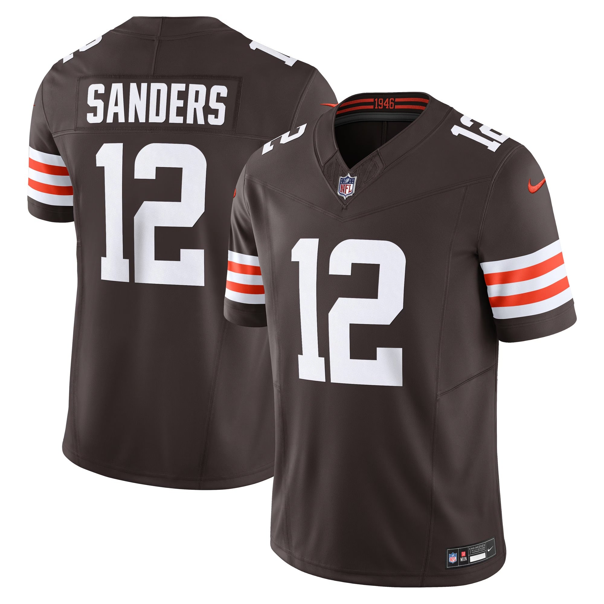 Cleveland Browns Shedeur Sanders Authentic Limited Vapor F.U.S.E. Shirt – Brown