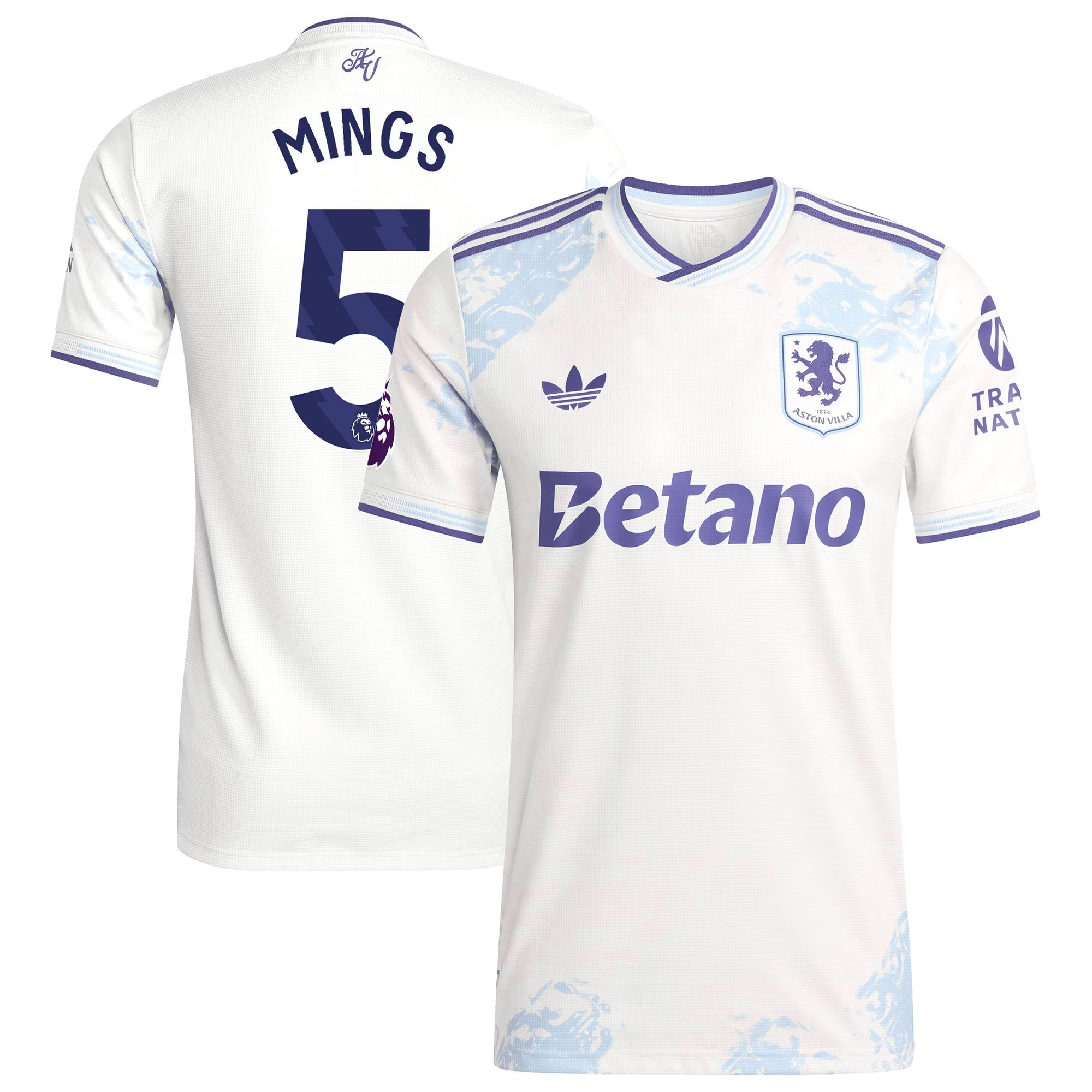 Tyrone Mings Aston Villa 2025/26 Third Player Shirt - White