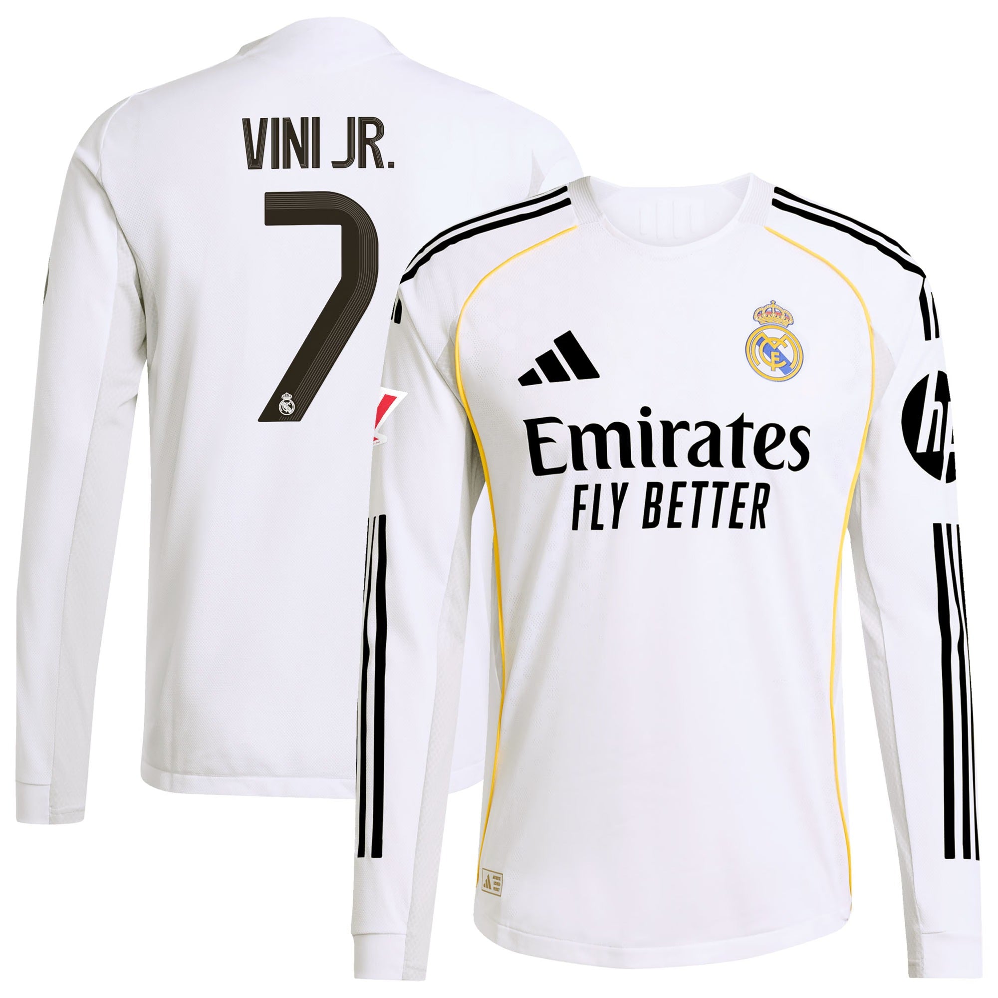 Vini Jr. Real Madrid 2025/26 Home Long Sleeve Shirt - White