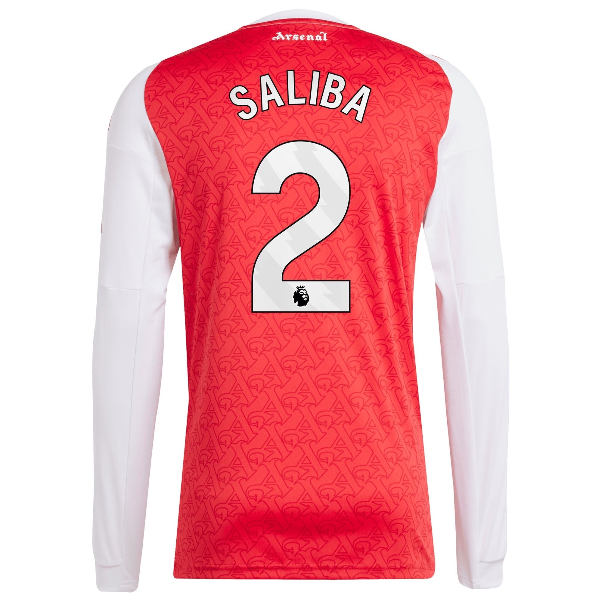 William Saliba Arsenal 2025/26 Home Long Sleeve Player Shirt - Red