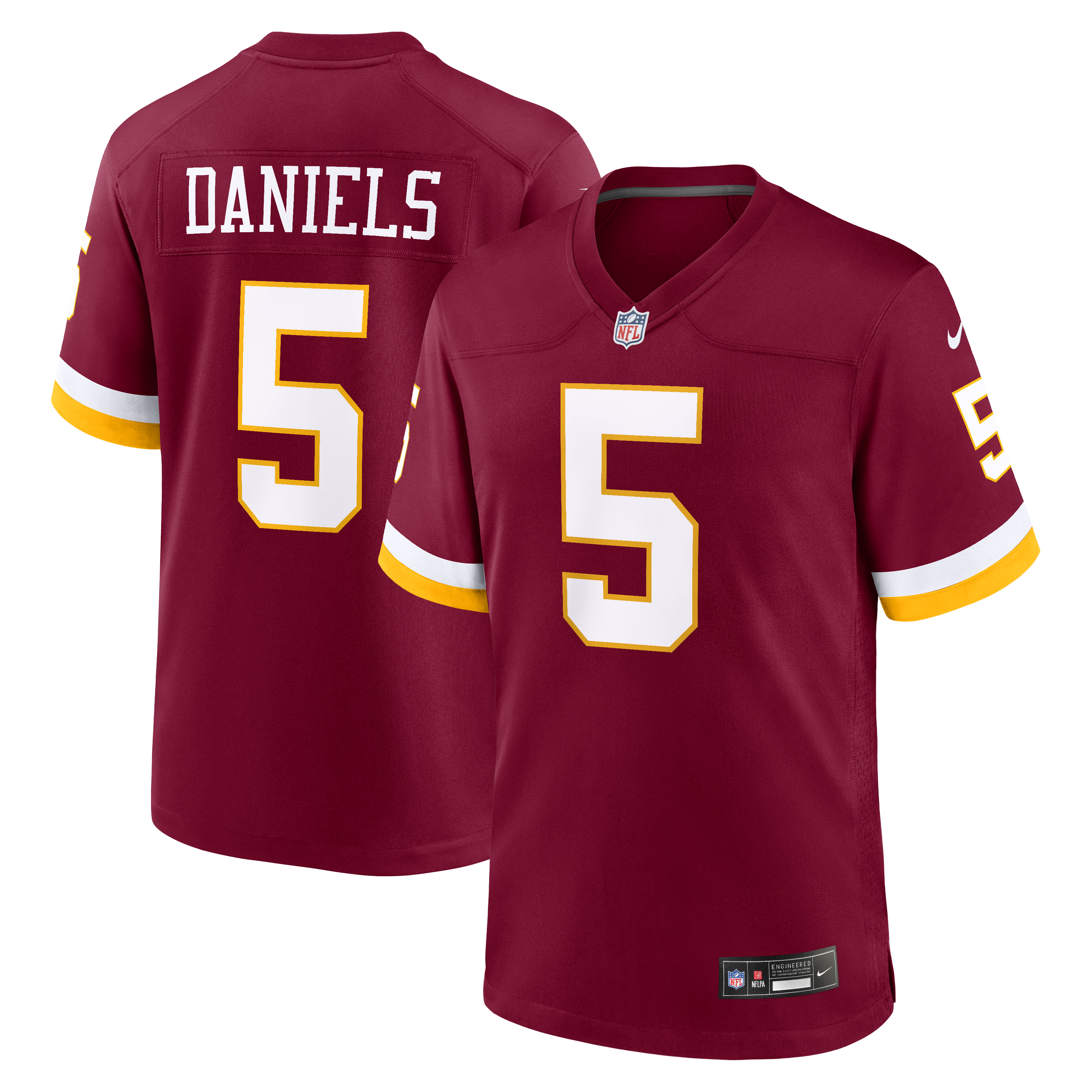 Custom Washington Commanders Jayden Daniels Alternate Game Jersey Black