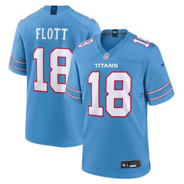 Cordale Flott Tennessee Titans Jersey Gool Team Game Jersey - Light Blue