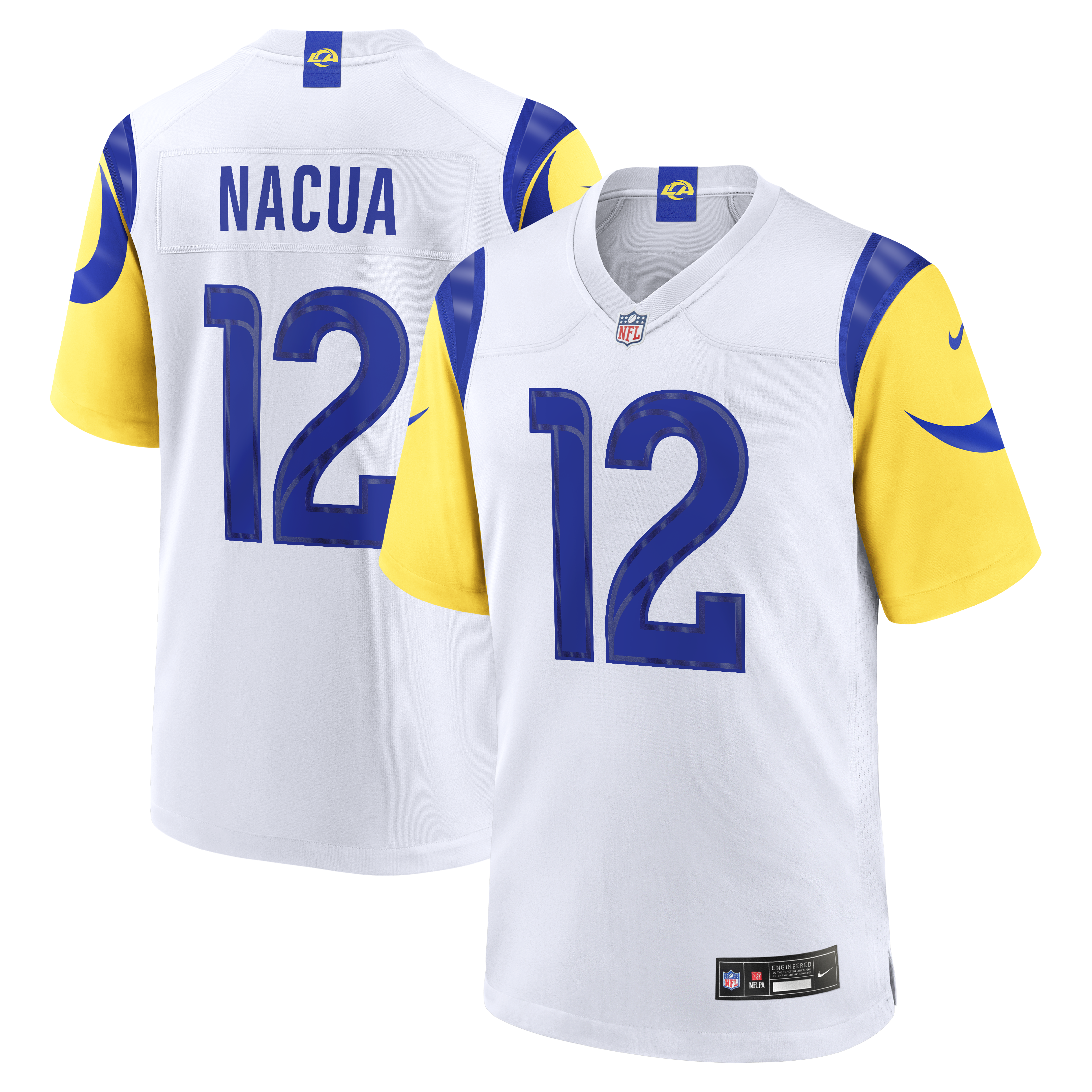 Custom Puka Nacua Los Angeles Rams Game Jersey White