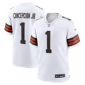 KC Concepcion Jr. Cleveland Browns Jersey Gool Game Jersey - White