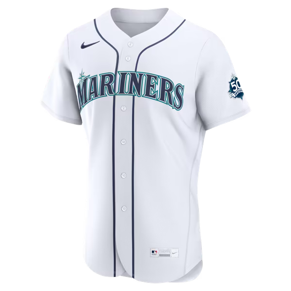 Cal Raleigh Seattle Mariners Nike Home 50th Season Authentic Jersey - White