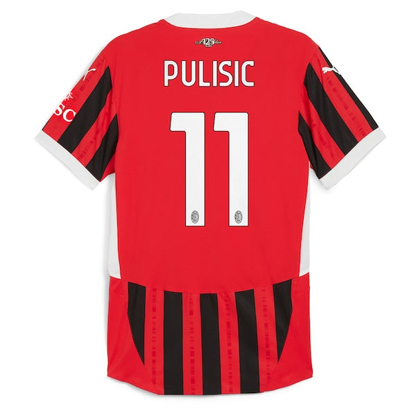 AC Milan PUMA Home Authentic Shirt 2024-25 with Pulisic 11 printing