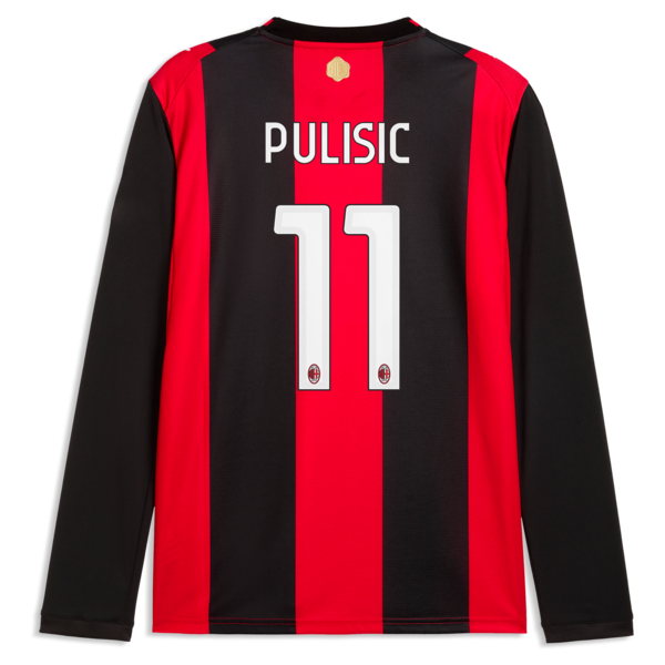  Christian Pulisic AC Milan 2026/27 Home Replica Long Sleeve Jersey Black/Red