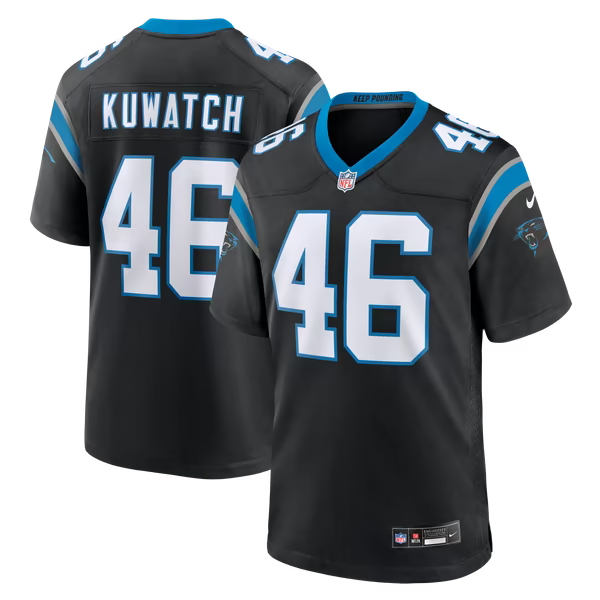 Jackson Kuwatch Carolina Panthers Jersey Gool Team Game Jersey - Black