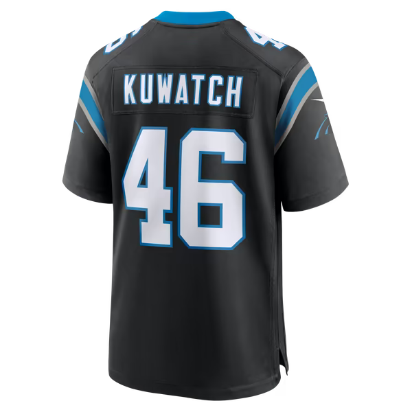 Jackson Kuwatch Carolina Panthers Jersey Gool Team Game Jersey - Black