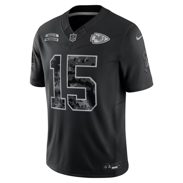 Patrick Mahomes Kansas City Chiefs Nike 2026 Salute to Service Stitched Limited Jersey - Black