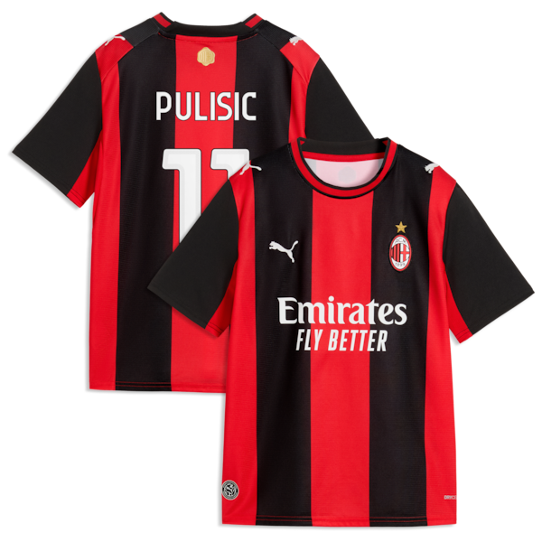  Christian Pulisic AC Milan 2026/27 Home Replica Jersey Black/Red