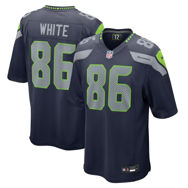 Ricky White Seattle Seahawks Jersey Gool Team Game Jersey - College Navy