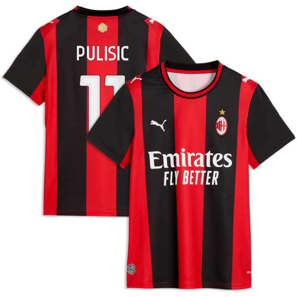  Christian Pulisic AC Milan 2026/27 Home Replica Jersey Black/Red