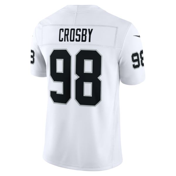 Maxx Crosby Las Vegas Raiders Jersey Gool Vapor F.U.S.E. Stitched Limited Jersey - White