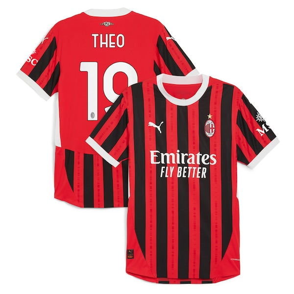 AC Milan PUMA Home Authentic Shirt 2024-25 with Theo 19 printing