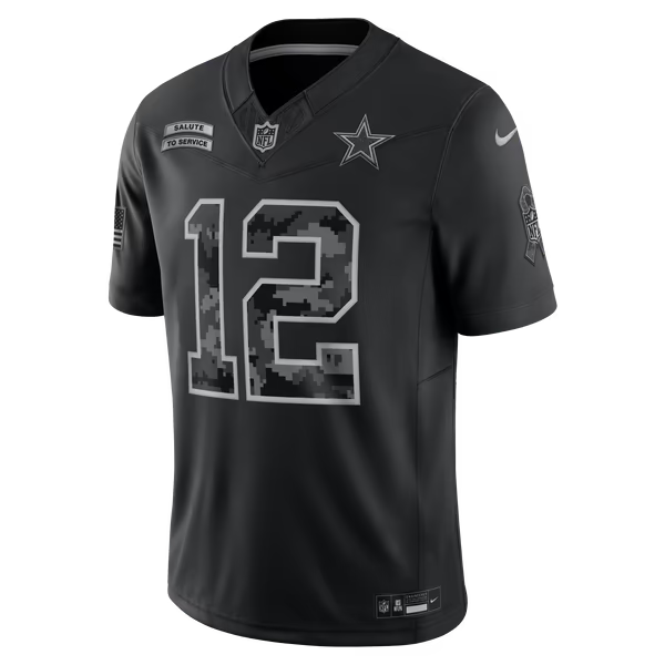 Roger Staubach Dallas Cowboys Jersey Gool 2026 Salute to Service Retired Player Stitched Limited Jersey - Black