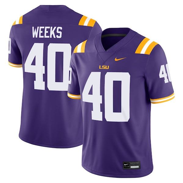 Whit Weeks LSU Tigers Jersey Gool Home Game Jersey - Purple