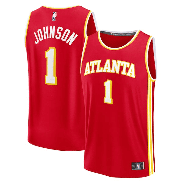  Men's Atlanta Hawks Jalen Johnson Red Icon Edition Fast Break Replica Jersey
