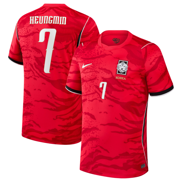 Custom 2026 South Korea National Team Son Heung-Min Home Stadium Replica Jersey Red