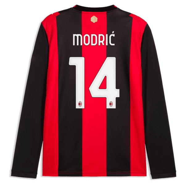  Luka Modrić AC Milan 2026/27 Home Replica Long Sleeve Jersey Black/Red