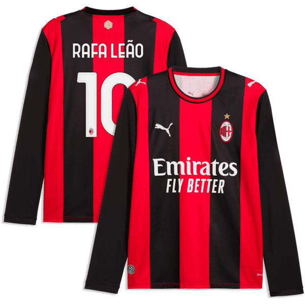  Rafael Leão AC Milan 2026/27 Home Replica Long Sleeve Jersey Black/Red