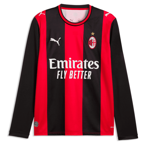  Luka Modrić AC Milan 2026/27 Home Replica Long Sleeve Jersey Black/Red