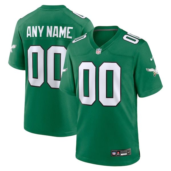 Custom Philadelphia Eagles Alternate Custom Game Jersey Kelly Green
