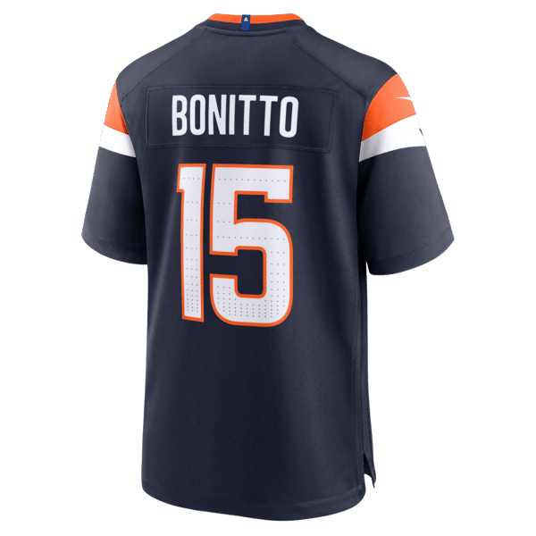 Custom Nik Bonitto Denver Broncos Alternate Game Jersey Navy