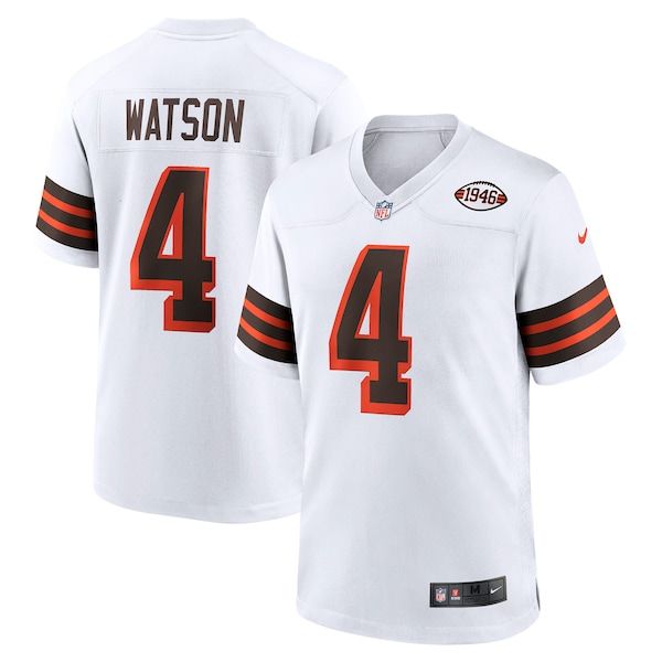 Custom Deshaun Watson Cleveland Browns Alternate Game Jersey White
