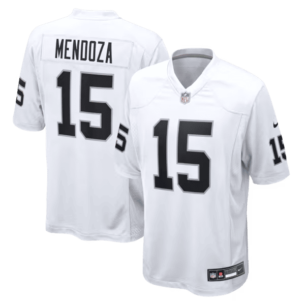 Custom Fernando Mendoza Las Vegas Raiders Game Jersey White